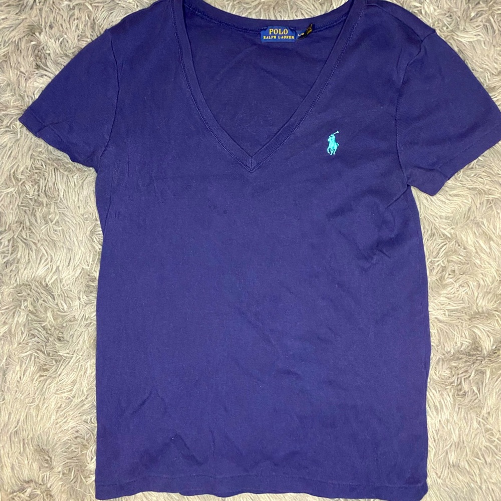 Polo Ralph Lauren Navy Blue V-Neck - Large